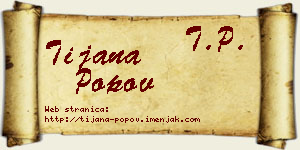 Tijana Popov vizit kartica